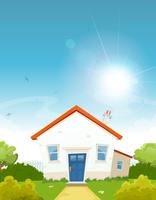 House Inside Spring Garden vector