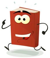 Happy Red Book Character Running vector