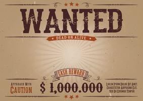 Wanted Vintage Western Poster vector
