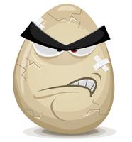 Personaje de huevo enojado vector