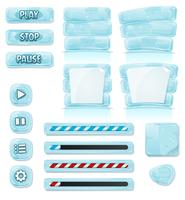 Cartoon Ice And Glass Icons For Ui Game vector
