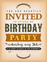 Vintage Invitation To A Party Card vector