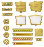 Cartoon Wood Elements For Ui Game vector