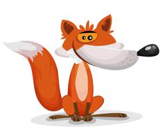 Personaje de dibujos animados divertido fox vector