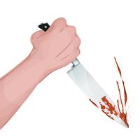Asesinato sangriento con cuchillo