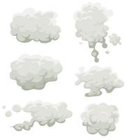 Conjunto de humo, niebla y nubes vector