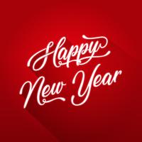 Happy New Year Lettering Card vector