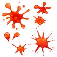 Cartoon Blood Stains And Splashes Set