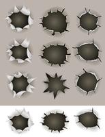 Bullet And Shotgun Holes Set vector