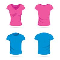 Camisetas masculinas y femeninas vector