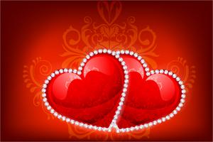 Heart Decorated with Diamonds vector