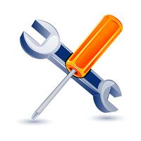 Screwdriver with Spanner vector