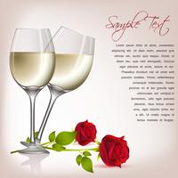 Rose with Wine vector