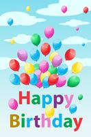 Birthday Card with Balloons vector