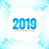 Happy New Year 2019 colorful greeting background vector