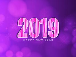 Abstract Happy New Year 2019 colorful background vector