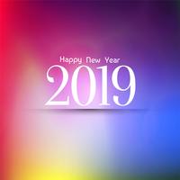 Abstract Happy New Year 2019 colorful background vector