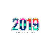 Happy New Year 2019 colorful greeting background vector