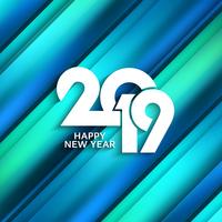 Abstract Happy New Year 2019 colorful background vector