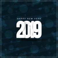 Fondo de saludo de año nuevo 2019 con estilo abstracto vector