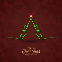 Decorative Merry Christmas background with tree design vector