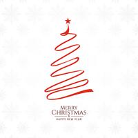 Merry Christmas background with tree design vector
