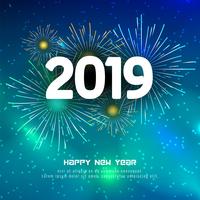 Abstract Happy New Year 2019 colorful background vector