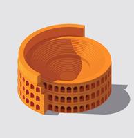 Ancient Rome building illustration. vector