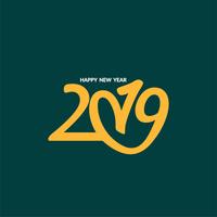 Modern New Year 2019 decorative text design background vector