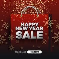 Happy New Year Sale Promotion Background Design with Golden Part vector