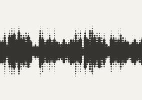Diseño de onda de sonido de semitono de vector.