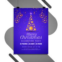 Abstract Merry Christmas party flyer template vector