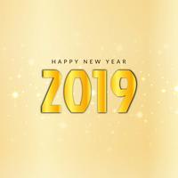 Abstract Happy New Year 2019 greeting background vector