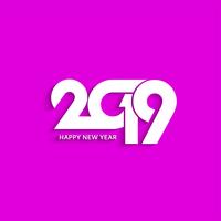 Abstract New Year 2019 decorative text design background vector