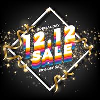 12.12 Shopping day sale banner background. 12 December sale post vector