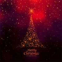 Beautiful merry christmas tree celebration background vector