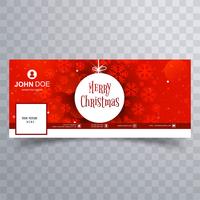 Beautiful merry christmas snowflake with facebook banner templa vector