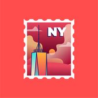 New York Tower Stamp vector