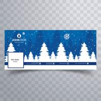 Tarjeta de feliz Navidad con plantilla de banner de portada de facebook vector