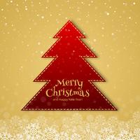 Beautiful merry christmas tree celebration card background vector