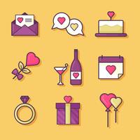 Valentines Day Elements Set Vector