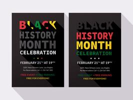 Vector negro del mes de la historia tarjetas publicitarias