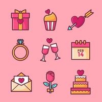 Valentines Day Elements Set Vector