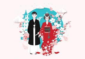 Vector de traje tradicional de Tokio