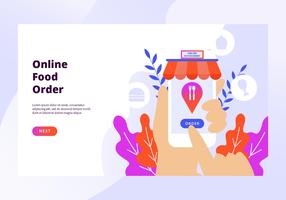 Online Food Order Web Banner Vector