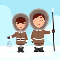 Eskimos national clothes vector