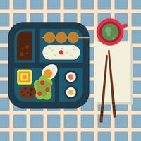 Flat Bento Box For One vector