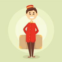 Cartoon Bellhop Vector