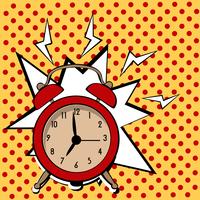 Alarm clock ring comic book pop art retro style vector illustration