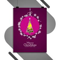 Abstract Merry Christmas decorative brochure design vector